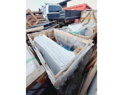Natural stone tiles.
Carrara marble steps, Honed f...