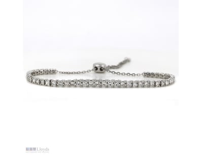 14K WHITE GOLD AND 2.50CT TDW DIAMOND, GRADUATED T...