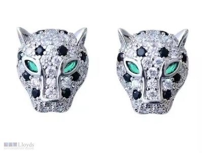 SILVER STAINLESS STEEL WITH CUBIC ZIRCONIA ANIMAL ...