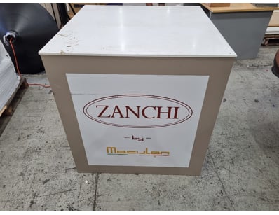 Bench, square shape, colour white, grey, stickers,...