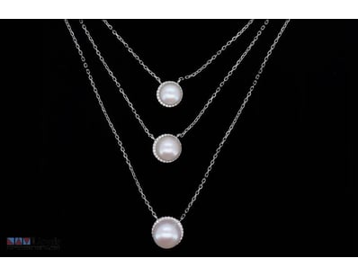 SOUTH SEA PEARL NECKLACE ON 925 SILVER - WITH CERT...