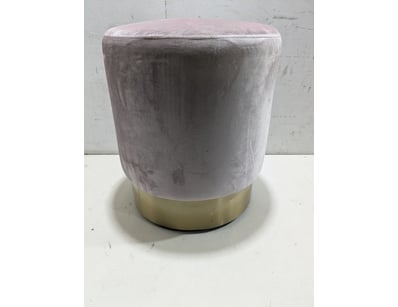 Contemporary cylindrical ottoman featuring a luxur...