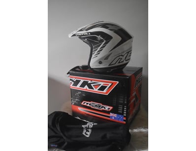 Nenki Racing Quad Trial  Helmet, White/Black In Co...