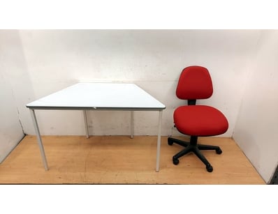 UNRESERVED Desk And Chair Bundle, Trapezium Shaped...