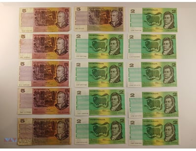 Collection Of Australian Decimal Banknotes In Mixe...