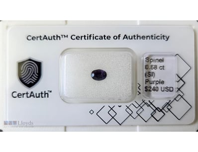 CERTIFIED 0.68CT PURPLE SPINEL – OVAL FACETED CUT,...
