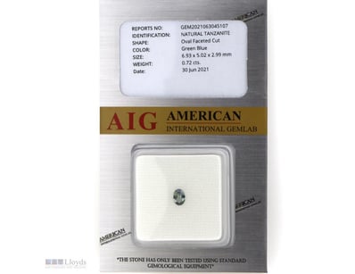 0.72CT CERTIFIED, NATURAL TANZANITE     

Oval Fac...