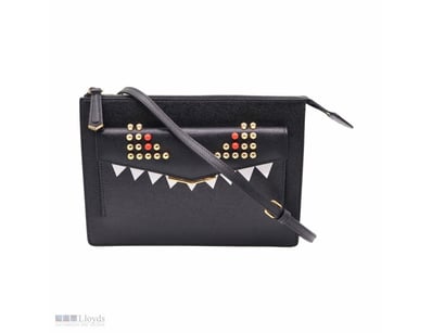 FENDI BLACK MONSTER STUDDED CROSSBODY BAG

Exterio...