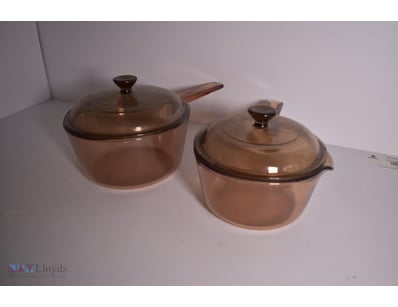 2X Vintage Visons Corning Usa Lidded Cooking Pots,...