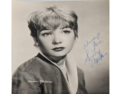 SIGNED SHIRLEY MACLAINE  PHOTOGRAPH WITH CERTIFICA...