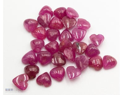 THIRTY HEART SHAPED NATURAL RUBY CABOCHONS

Condit...