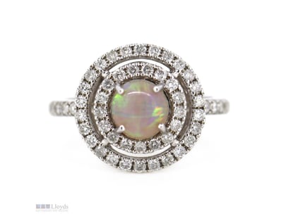 14K WHITE GOLD, 0.95CT AUSTRALIAN COOBER PEDY OPAL...