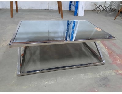 Coffee Table With Mirror Top, Silver Finish

Dimen...