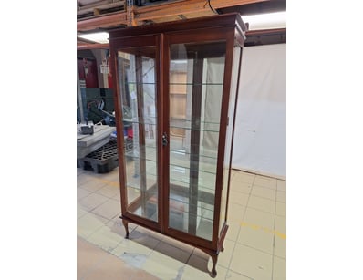 Display Cabinet With Glass Shelving, Timber Style,...