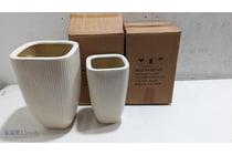 Red Phoenix Vases, White, Fragile Items Sold as