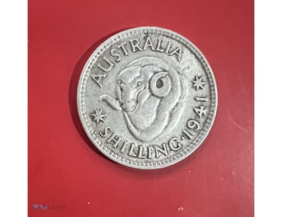 1941-AUSTRALIA SILVER SHILLING-GEORGE VI-SCARCE DA...