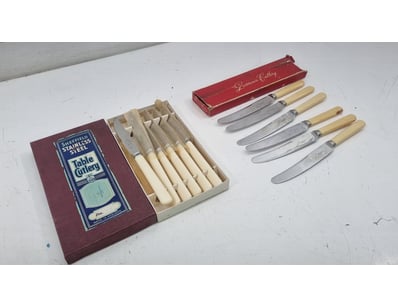 VINTAGE CUTLERY SETS - SHEFFIELD STAINLESS STEEL A...