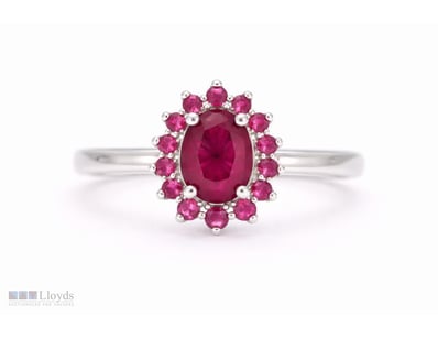 NATURAL BURMESE RUBY RING ON 925 SILVER - WITH CER...