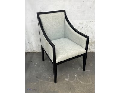 Ornate Occasional Chair, Grey Upholstery, Dark tim...