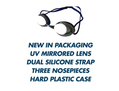 BOX 12 x Navy Racing/Training Swimming Goggles:  T...