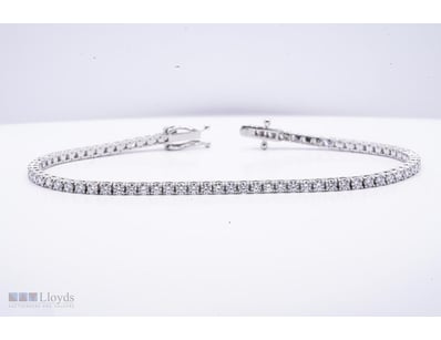 LAB GROWN 	9K WHITE GOLD	BRACELET 2.80MM	TENNIS BR...