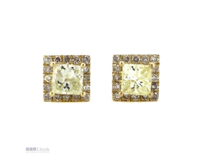 14K YELLOW GOLD, FANCY YELLOW DIAMOND AND DIAMOND,...