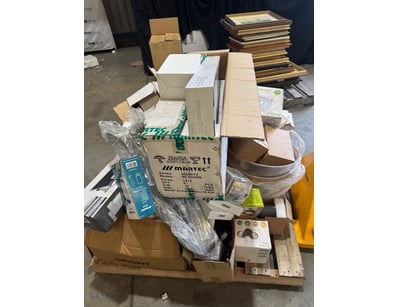 Assorted pallet of electrical components 

Note: b...