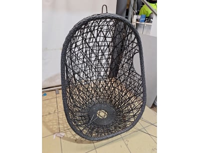 Outdoor Chair, Rattan Style, Black Finish 

Dime...