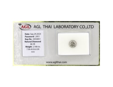 2.168CT CERTIFIED, NATURAL DIAMOND     

Round Bri...