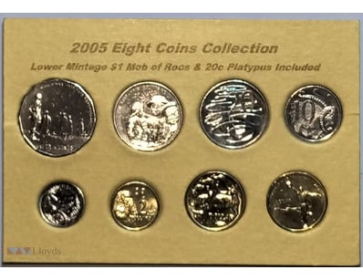 2005  EIGHT COINS COLLECTION  LOWER MINTAGE $1 MOB...