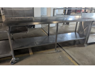 Commercial stainless steel work table with undersh...