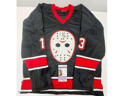 SIGNED JASON VOORHEES #13 HOCKEY JERSEY FROM FRIDA...