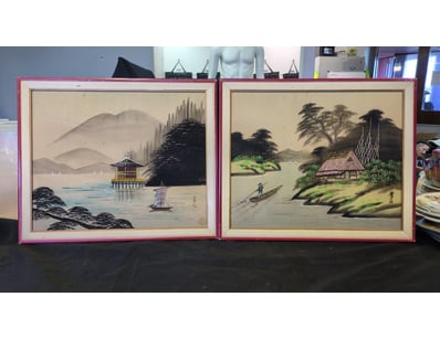PAIR OF FRAMED ASIAN LANDSCAPE PAINTINGS

Item S...