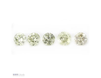 1.63CT TDW X 5, NATURAL FANCY YELLOW DIAMONDS     ...