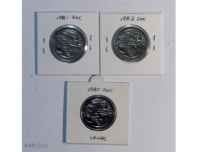 RARE TRIO 20C 1981; 1982; 1987  



Condition: H. ...