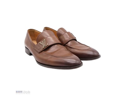 LOUIS VUITTON BROWN LEATHER SAINT GERMAIN LOAFERS ...