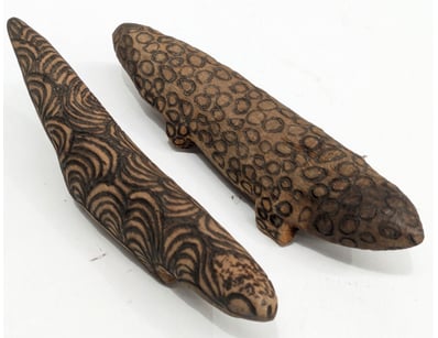 VINTAGE AUSTRALIAN ABORIGINAL HAND-CARVED WOOD LIZ...