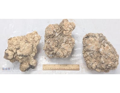 THREE LARGE UNCUT CRYSTAL GEODES FROM MOROCCO. TOT...