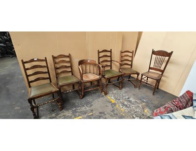 Chairs, assorted timber styled chairs 6x in total ...