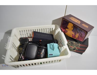 Tray Of Various Tech Items, Beauty And Sunglasses,...