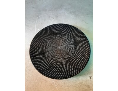 Plates, black finish, diameter 24cm.

SOLD AS LO...