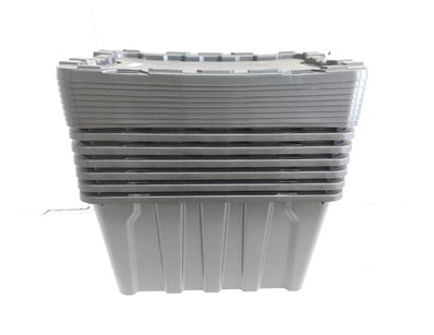 Heavy-duty plastic storage containers with clip lo...