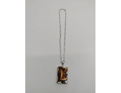 925 STERLING SILVER MARBLE PENDANT ON 925 STERLING...