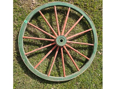 Carriage wheel, 14 spokes 57 inch diameter, 2 inch...