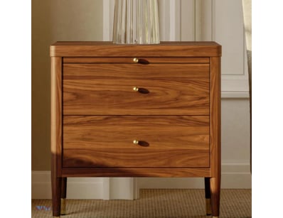 RRP $1128 Pair of modern nightstands featuring sol...