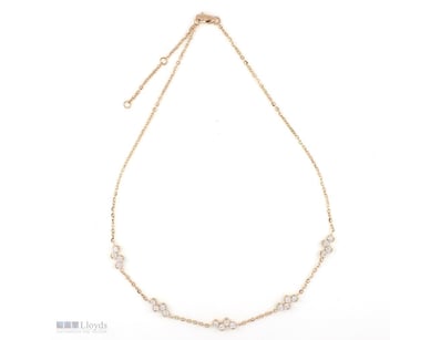 1.44 CT ROUND STATION NECKLACE IN 18KT YELLOW GOLD...