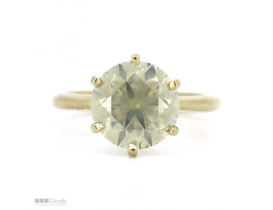 14K WHITE GOLD, 5.30CT CERTIFIED YELLOW DIAMOND, S...