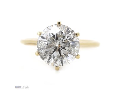 18K YELLOW GOLD, 3.53CT DIAMOND, SOLITAIRE RING.  ...