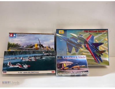 LOT OF FOUR VINTAGE AIRCRAFT MODEL KITS - TAMIYA, ...