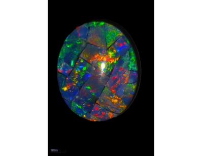 3.3CT BRIGHT COOBER PEDY MOSAIC OPAL TRIPLET   

D...